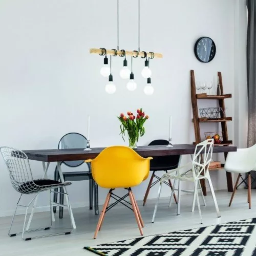 EGLO, 33165, TOWNSHEND, pendant, E27, 6X60W, IP20, brown