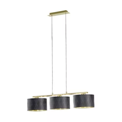 EGLO, 39225, DOLORITA, pendant, E27, 3X60W, IP20, black, gold