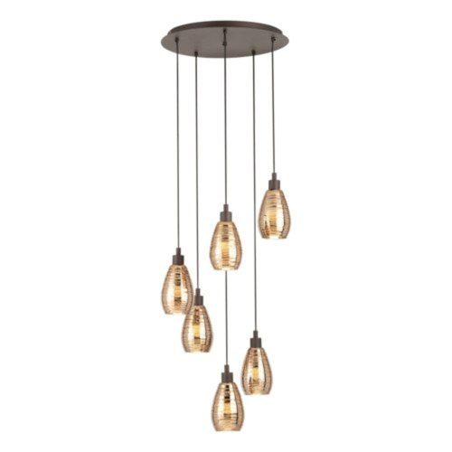 EGLO, 39508, SIRACUSA, pendant, E27, 6X60W, IP20, red copper color