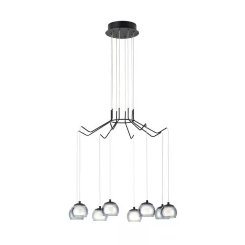 EGLO , 39511 , ROVIGANA , pendant , 3000 K , LED , 8X3.3W , Dimmable , IP20 , black-transparent, white