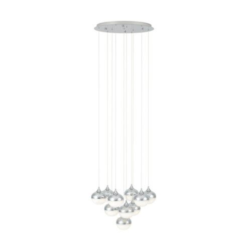 EGLO, 39527, MIOGLIA, pendant, 3000 K, LED, 10X3.15W, Dimmable, IP20, white speckled, transparent