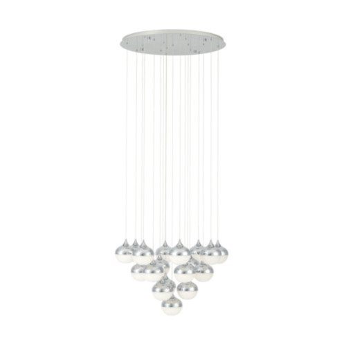 EGLO, 39528, MIOGLIA, pendant, 3000 K, LED, 18X3.15W, Dimmable, IP20, white granulated, transparent