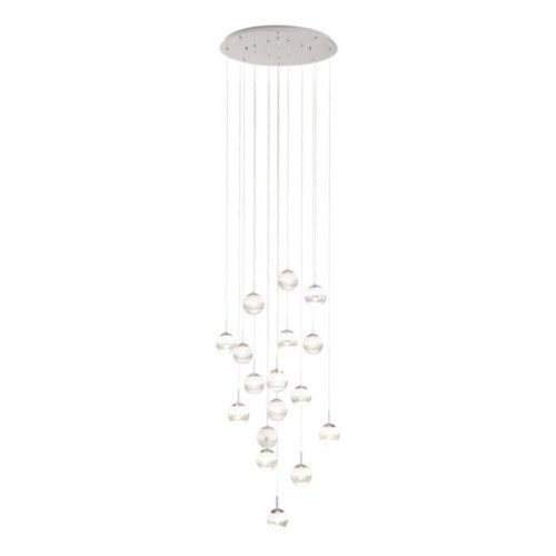 EGLO, 39547, MONTEFIO 2, pendant, 3000 K, LED, 17X5W, Dimmable, IP20, white, transparent