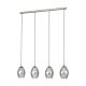 EGLO, 39566, ESTANYS, pendant, E27, 4X60W, IP20, black-transparent