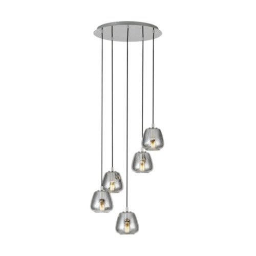 EGLO, 39668, ALBARINO, pendant, E27, 5X40W, IP20, black-transparent