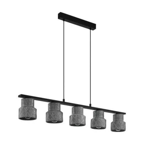 EGLO, 39855, HILCOTT, pendant, E27, 5X40W, IP20, galvanized