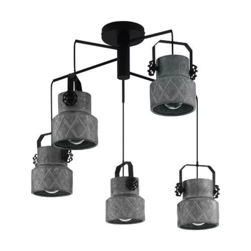 EGLO, 39856, HILCOTT, pendant, E27, 5X40W, galvanized