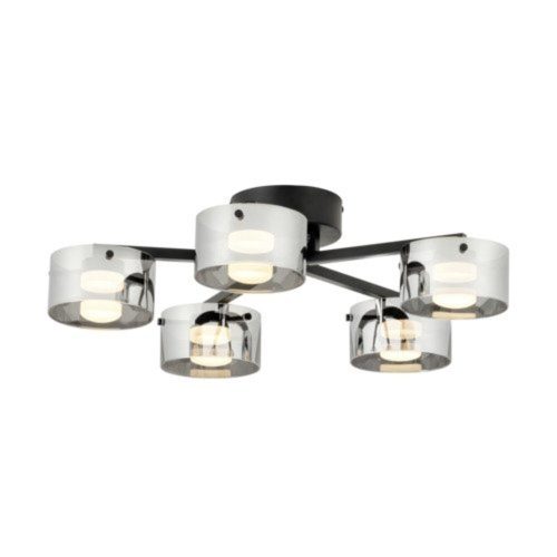 EGLO, 39874, COPILLOS, ceiling lamp, 3000 K, LED, 5X5.4W, Dimmable, IP20, black-transparent