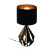 EGLO, 43077, CARLTON 5, table lamp, E27, 1X60W, IP20, black, copper