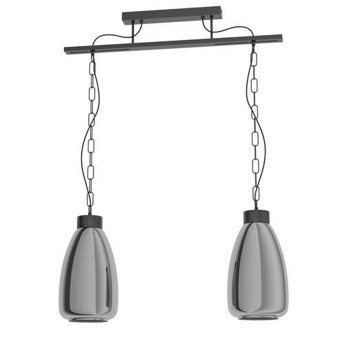EGLO, 43395, BRICKFIELD, pendant, E27, 2X40W, IP20, black-transparent