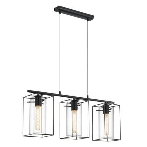 EGLO, 49496, LONCINO, pendant, E27, 3X60W, IP20, black-transparent