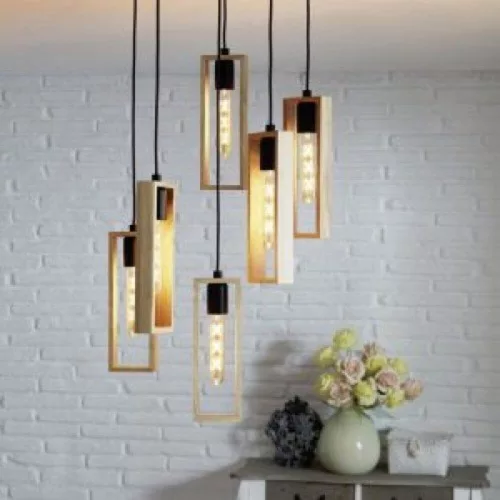 EGLO, 49549, LITTLETON, pendant, E27, 6X60W, IP20, brown