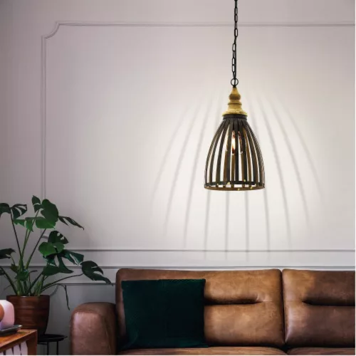 EGLO, 49786, OLDCASTLE, pendant, E27, 1X60W, IP20, silver, gold color