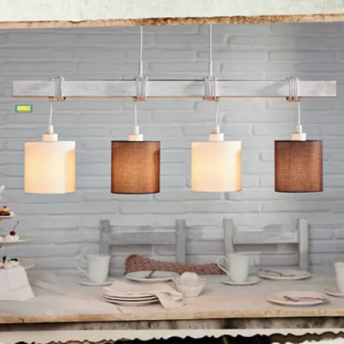 EGLO, 49927, TOWNSHEND 2, pendant, E27, 4X60W, IP20, white, brown