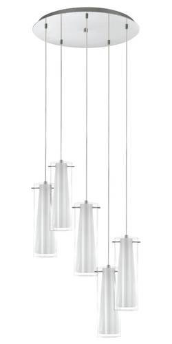 EGLO, 93003, PINTO, pendant, E27, 5X40W, IP20, transparent, white