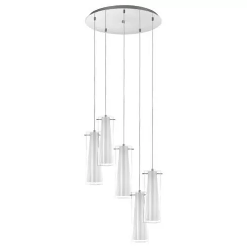 EGLO, 93003, PINTO, pendant, E27, 5X40W, IP20, transparent, white