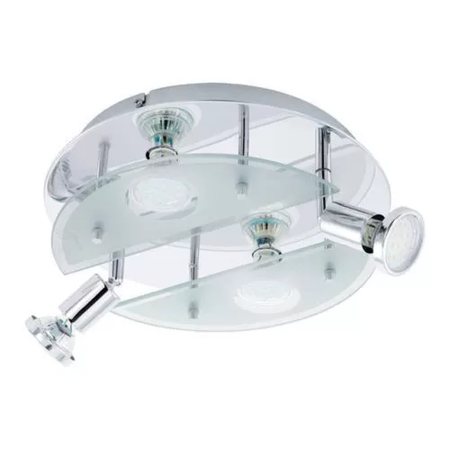 EGLO , 93085 , CABO 1 , surface-mounted ceiling light , 3000 K , GU10 , 4X2.8W , IP20 , white , transparent