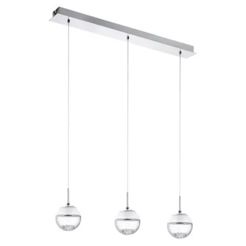 EGLO, 93784, MONTEFIO 1, pendant, 3000 K, LED, 3X5W, IP20, white, transparent