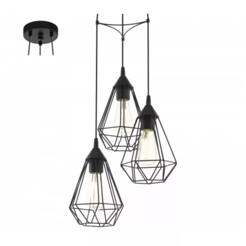 EGLO, 94191, TARBES, pendant, E27, 3X60W, IP20, black