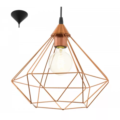 EGLO, 94194, TARBES, pendant, E27, 1X60W, IP20, copper color