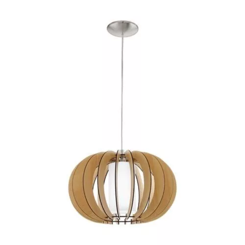 EGLO, 95598, STELLATO 1, pendant light, E27, 1X60W, IP20, maple, white