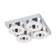 EGLO, 95664, FRADELO, ceiling lamp, 3000 K, LED, 4X3.5W, IP20, chrome, transparent