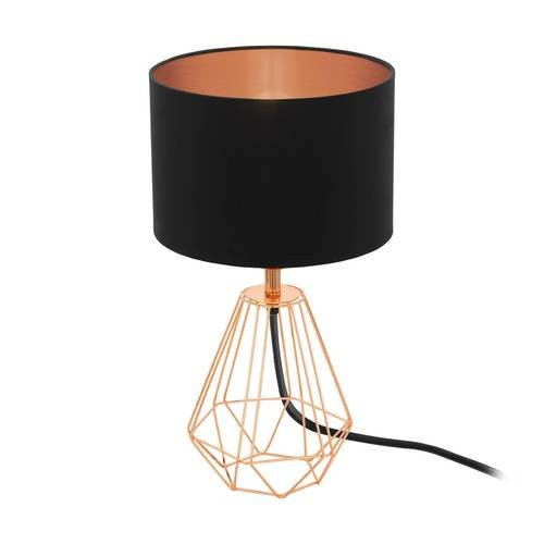 EGLO, 95787, CARLTON 2, table lamp, E14, 1X60W, IP20, black, rose copper