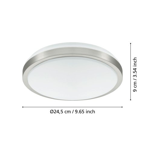 EGLO, 96032, COMPETA 1, ceiling lamp, 3000 K, LED, 15.6W, IP20, white, matte nickel