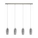 EGLO, 96344, FARSALA, pendant, G9, 4X3W, IP20, translucent black, transparent