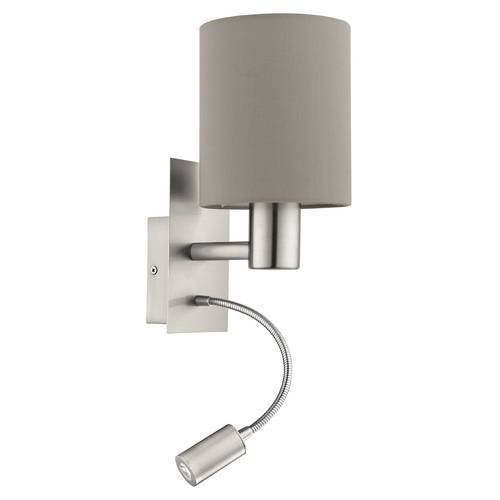 EGLO, 96478, PASTERI, wall lamp, 3000 K, E27, 1X40W, IP20, top color (grayish brown)