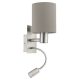 EGLO, 96478, PASTERI, wall lamp, 3000 K, E27, 1X40W, IP20, top color (grayish brown)