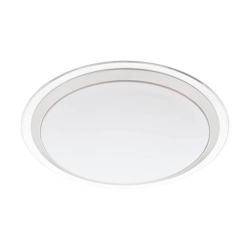 EGLO, 96818, COMPETA-C, flush ceiling lamp, 2700 K 6500 K, LED, 17W, dimmable, IP20, white, silver, transparent