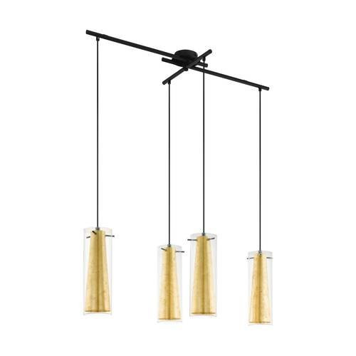 EGLO, 97653, PINTO GOLD, pendant, E27, 4X40W, IP20, transparent, gold
