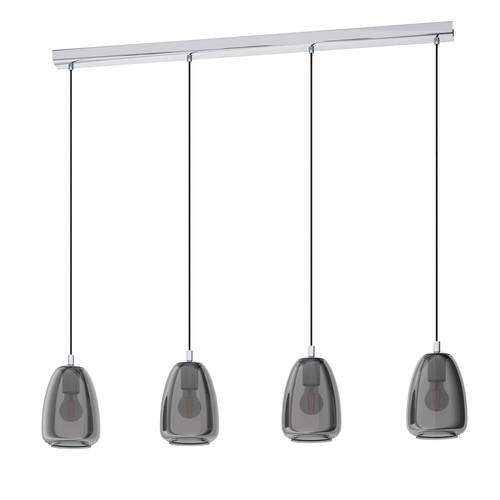 EGLO, 98616, ALOBRASE, pendant, E27, 4X40W, IP20, black-transparent