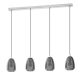 EGLO, 98616, ALOBRASE, pendant, E27, 4X40W, IP20, black-transparent