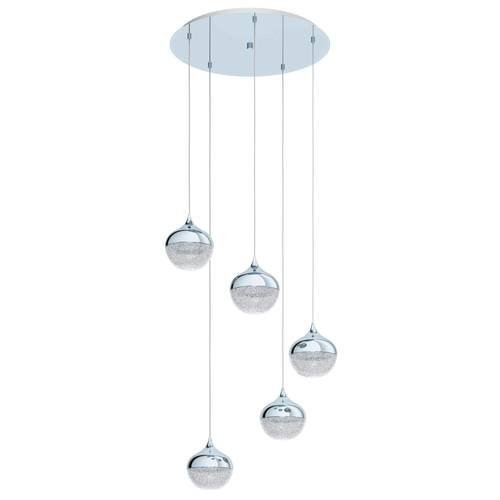 EGLO, 98629, MIOGLIA 1, pendant light, E14, 5X25W, IP20, white speckled, transparent