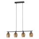 EGLO, 98765, ZABALEA, pendant, E14, 4X40W, IP20, transparent bronze