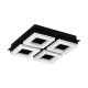 EGLO, 99326, FRADELO 1, flush-mounted ceiling lamp, 3000 K, LED, 4X3.5W, IP20, black, transparent