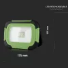 LED spotlight, 10 Watt, portable, battery-powered, USB, natural white, SAMSUNG chip, IP44, black-green