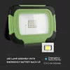 LED spotlight, 10 Watt, portable, battery-powered, USB, natural white, SAMSUNG chip, IP44, black-green