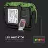 LED spotlight, 10 Watt, portable, battery-powered, USB, natural white, SAMSUNG chip, IP44, black-green