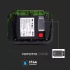 LED spotlight, 10 Watt, portable, battery-powered, USB, natural white, SAMSUNG chip, IP44, black-green