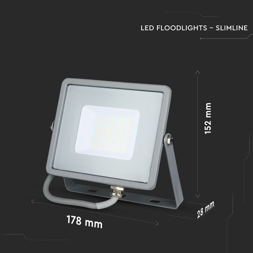 LED spotlight, 30 Watt, Ultra Slim, warm white, SAMSUNG chip, 5 year warranty, gray