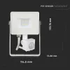 VT-10-S 10W Smd Pir Sensor Floodlight Samsung Chip 6400K White Body