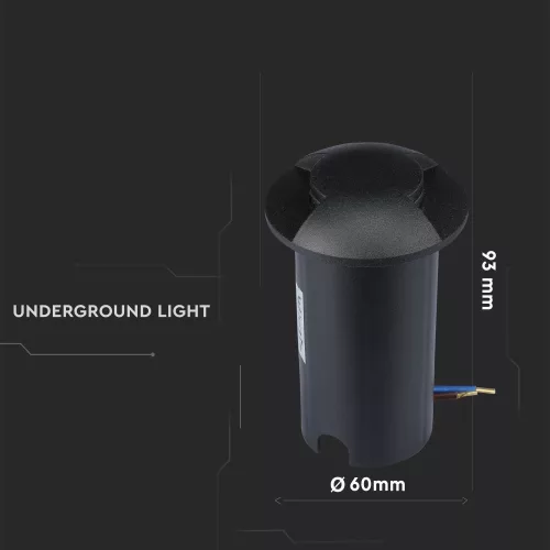 VT-1161 1W Led Underground Light(12V) 6500K-Black, Ip67