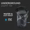 VT-1161 1W Led Underground Light(12V) 6500K-Black, Ip67