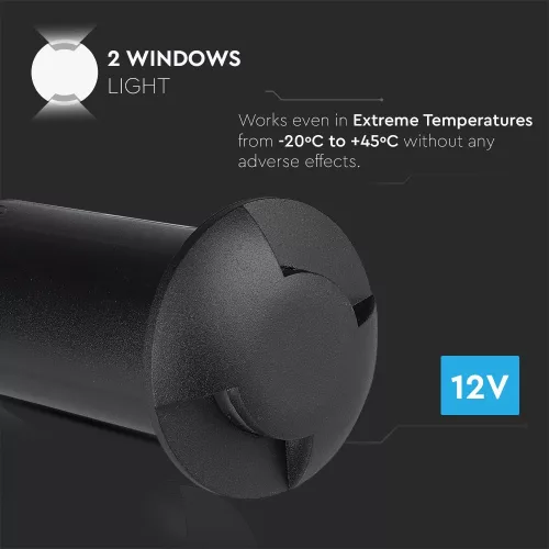 VT-1161 1W Led Underground Light(12V) 6500K-Black, Ip67