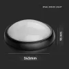 VT-8010 12W Full Oval Ip54 Dome Lights 3000K Black Body