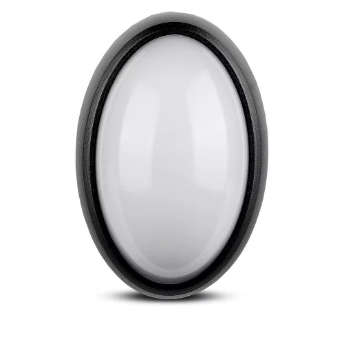 VT-8014 8W Full Oval Ip54 Dome Lights 3000K Black Body