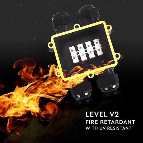 VT-871 Black 4 Pin Water Proof Terminal Block -Cable Diameter(8-12Mm),Ip68